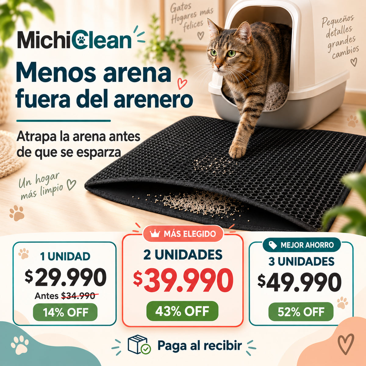 MichiClean™ - Menos arena fuera del arenero