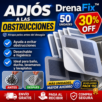 DrenaFix™ - Retiene pelos antes del desagüe