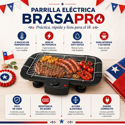 BrasaPro™ 2000W - Disfruta asados sin usar carbón