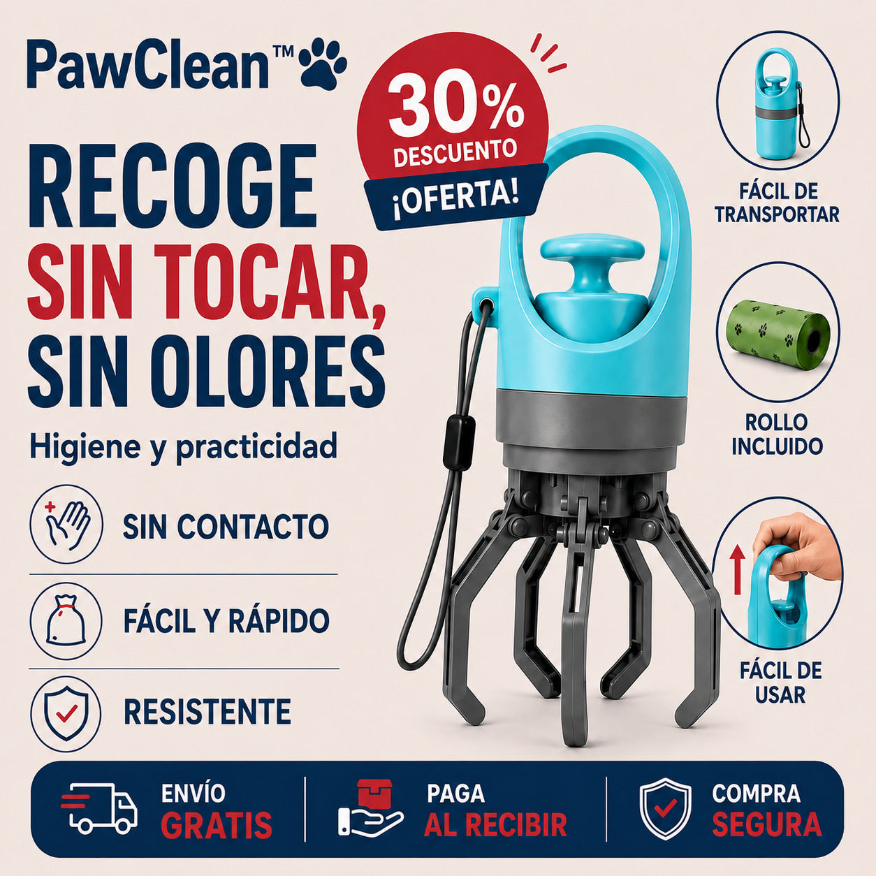 PawClean™ - Recoge sin tocar ni ensuciarte