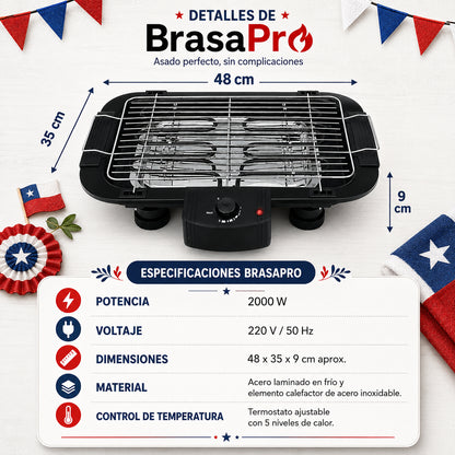 BrasaPro™ 2000W - Disfruta asados sin usar carbón