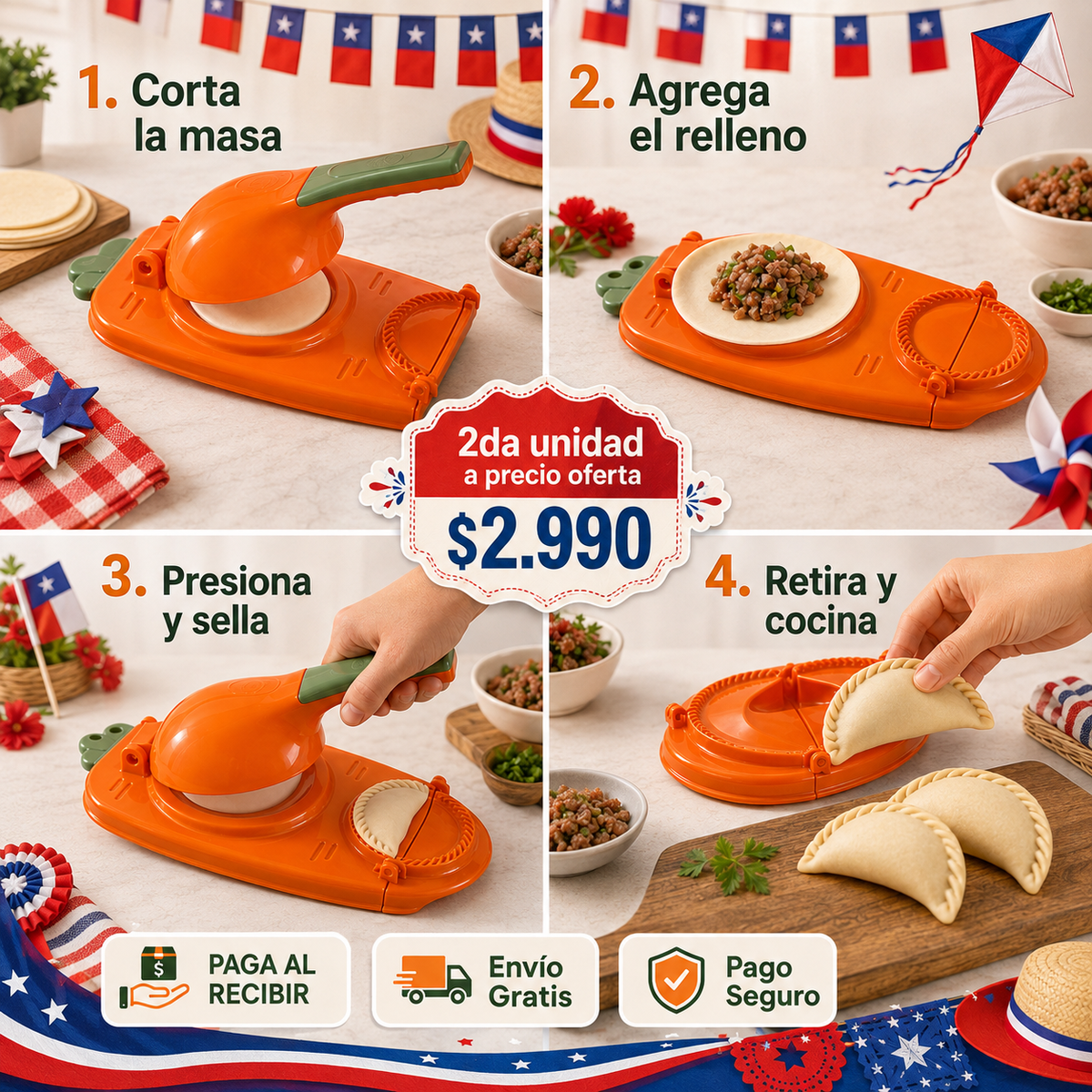 Prensa 2 en 1 para Empanadas™- Haz más empanadas en menos tiempo