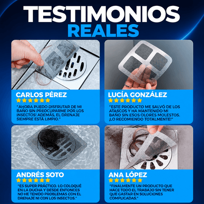 DrenaFix™ - Retiene pelos antes del desagüe