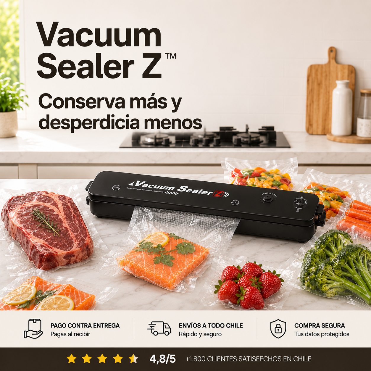 Vacuum Sealer Z™ - Conserva más y desperdicia menos