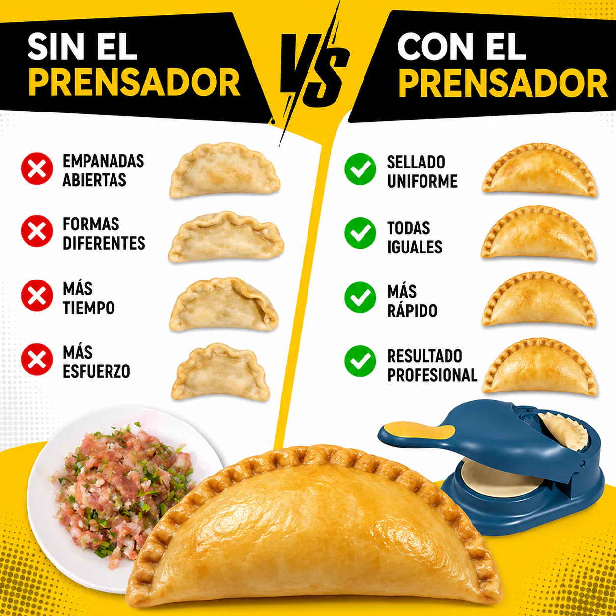 Prensador de masa Multifunción – Más rápido, más limpio, más fácil