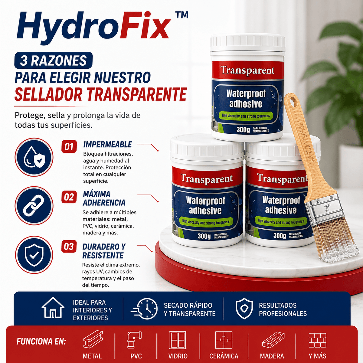 HydroFix™ - Sella goteras y evita filtraciones