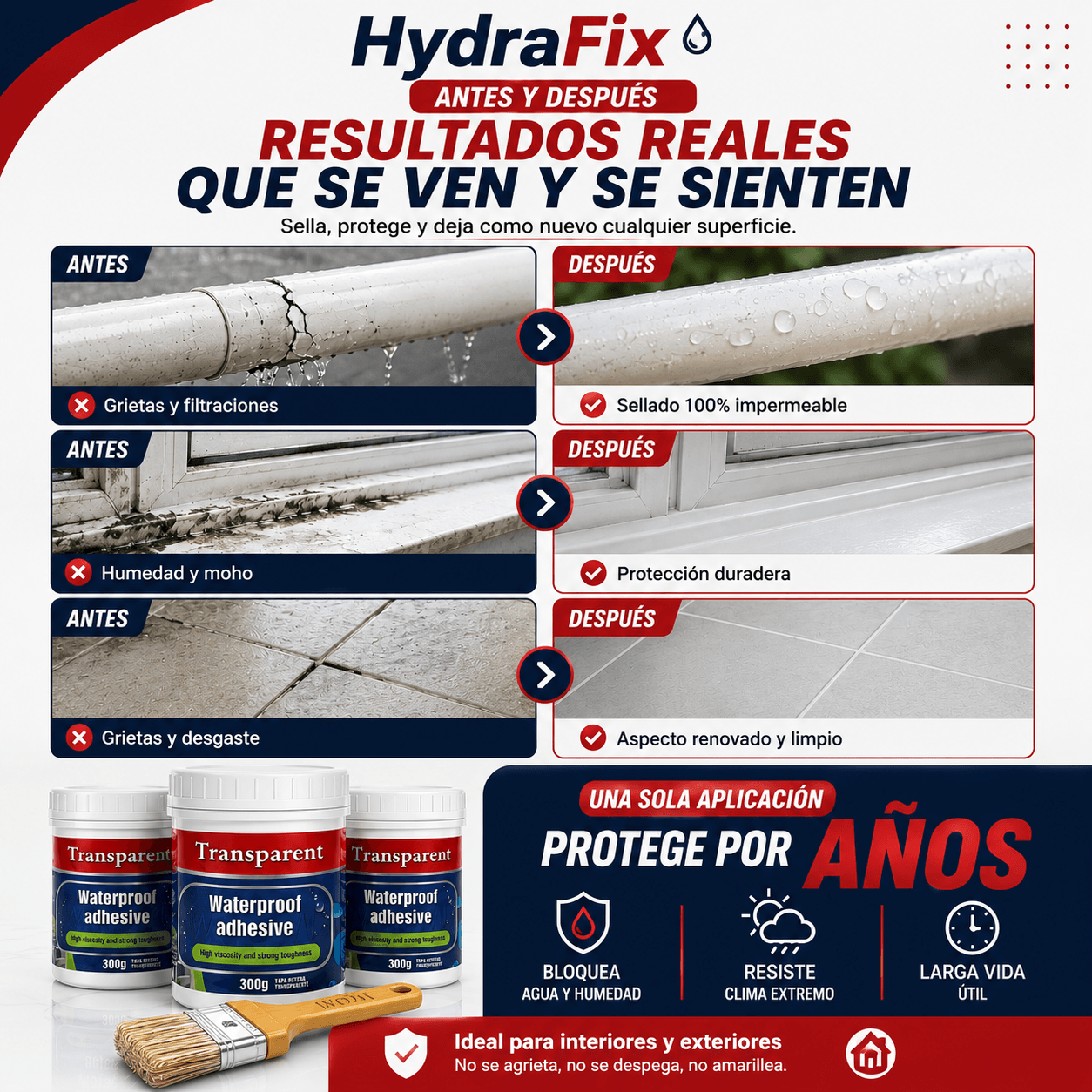 HydroFix™ - Sella goteras y evita filtraciones