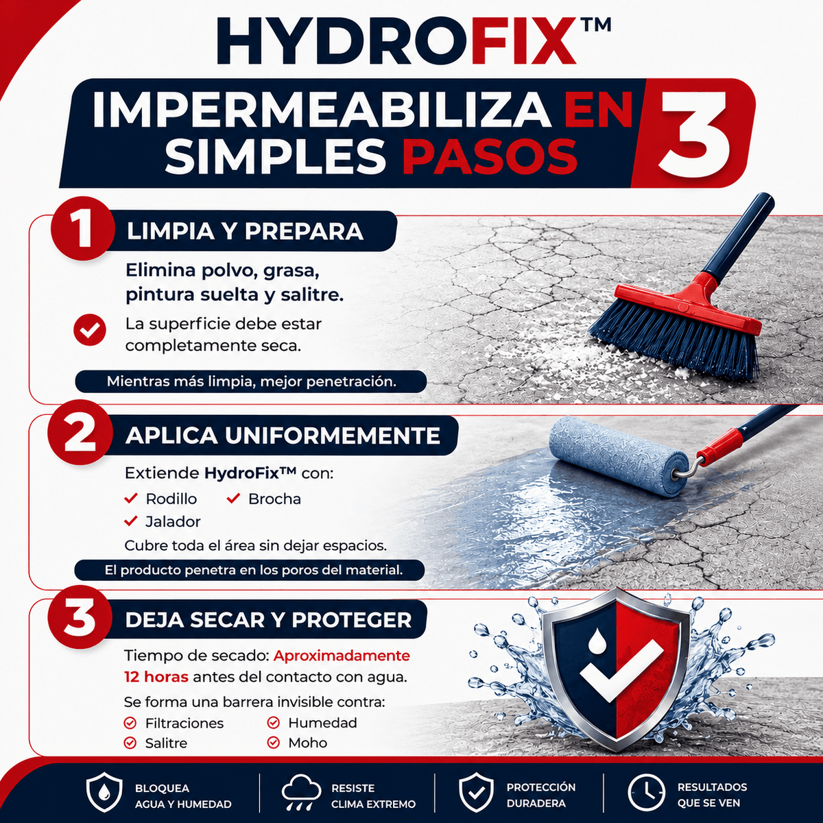 HydroFix™ - Sella goteras y evita filtraciones