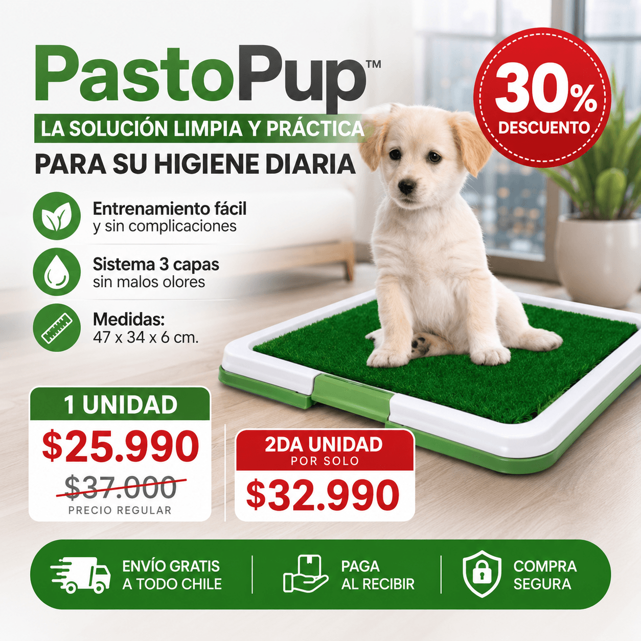 PastoPup™ - Baño limpio dentro de casa