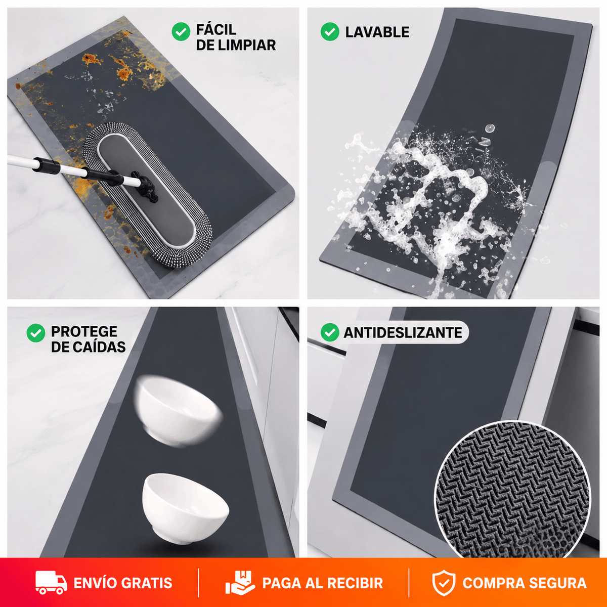DryHome™ (Combo 2 tapetes) - Absorbe derrames y evita deslizamientos
