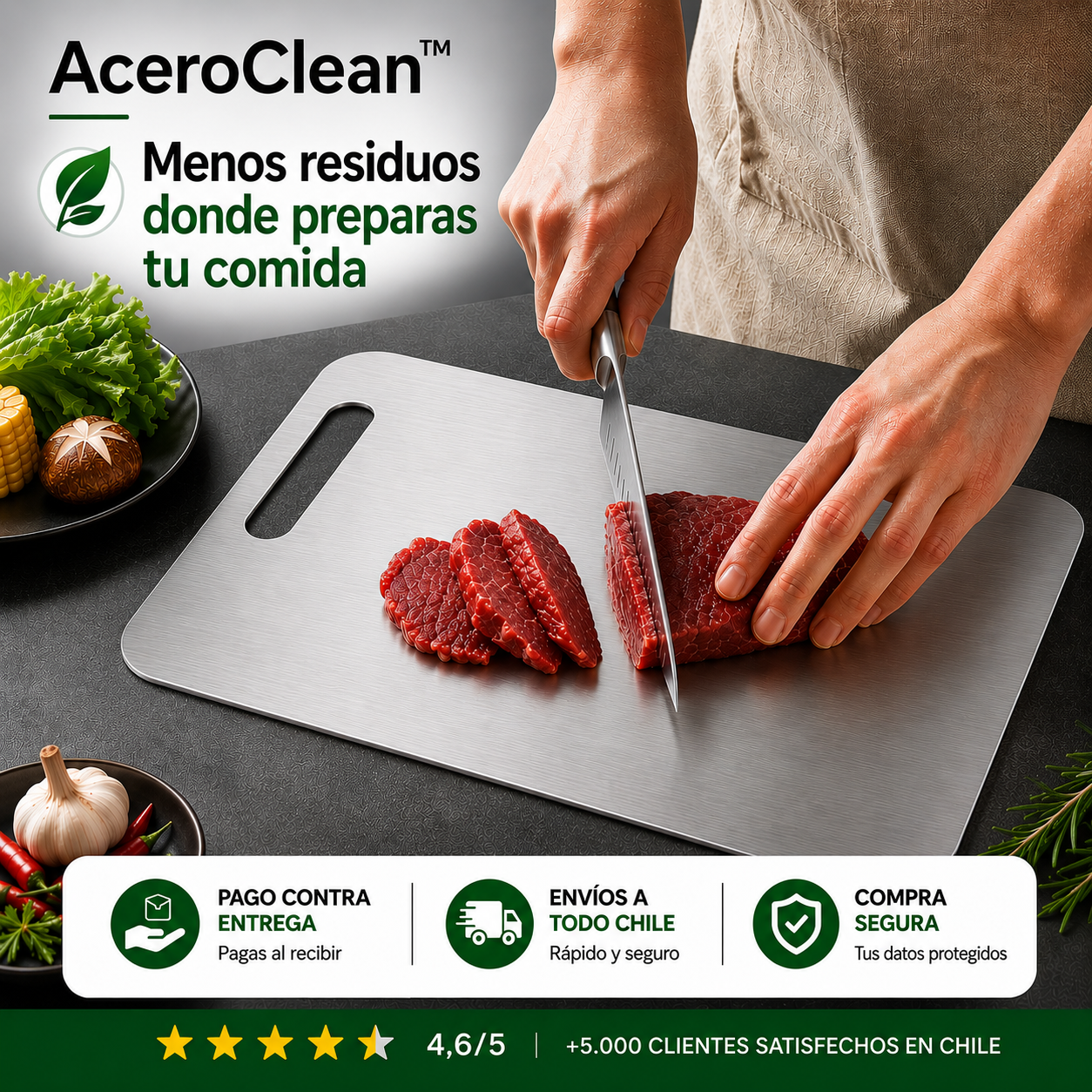 AceroClean™ - Menos residuos donde preparas tu comida - Tamaño XL