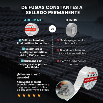Adhemax™ - Repara filtraciones en minutos sin llamar a un técnico