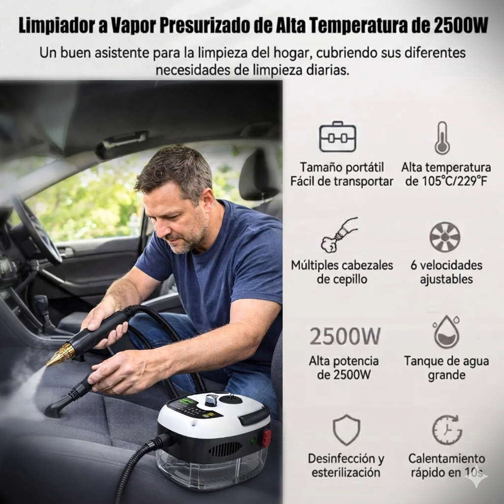 VaporClean Pro™ - Deja tu auto impecable en minutos