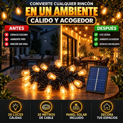 Lúmina™ - 20 metros de luz cálida sin enchufes