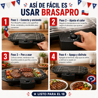 BrasaPro™ 2000W - Disfruta asados sin usar carbón