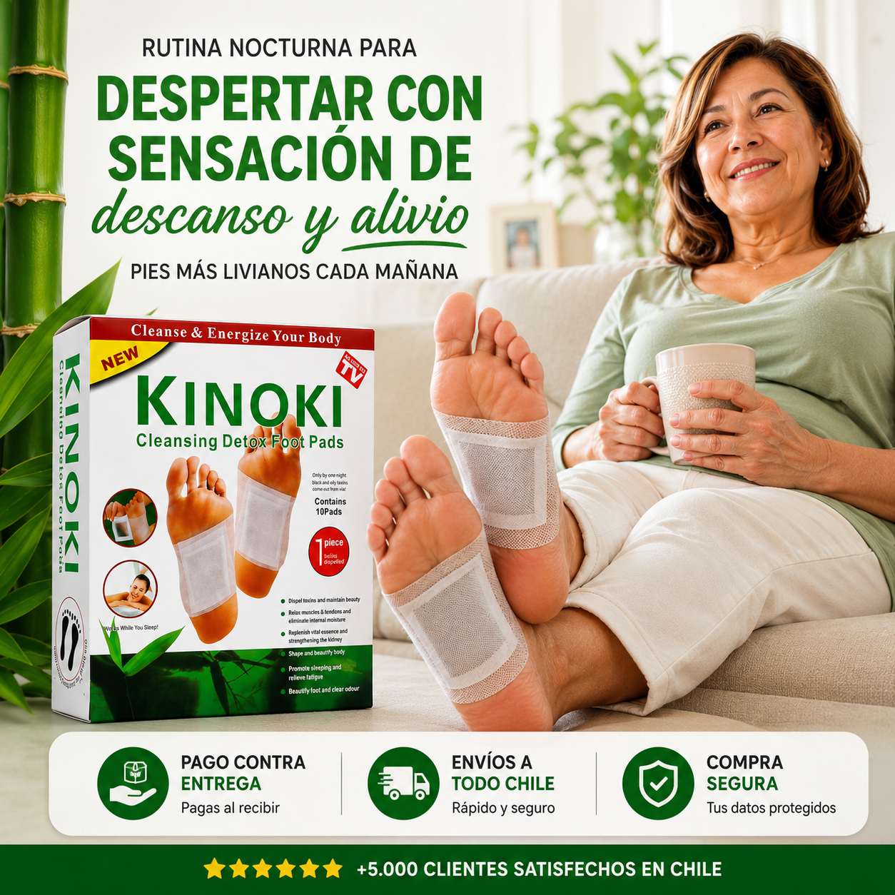 Parches Kinoki Detox™ - Sensación de alivio al final de un largo día